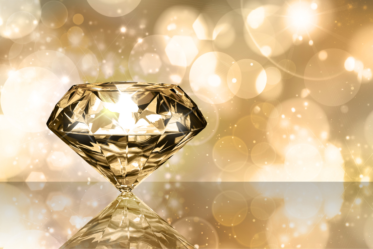 Lab-grown Diamonds - stock image of a champagne coloured diamond