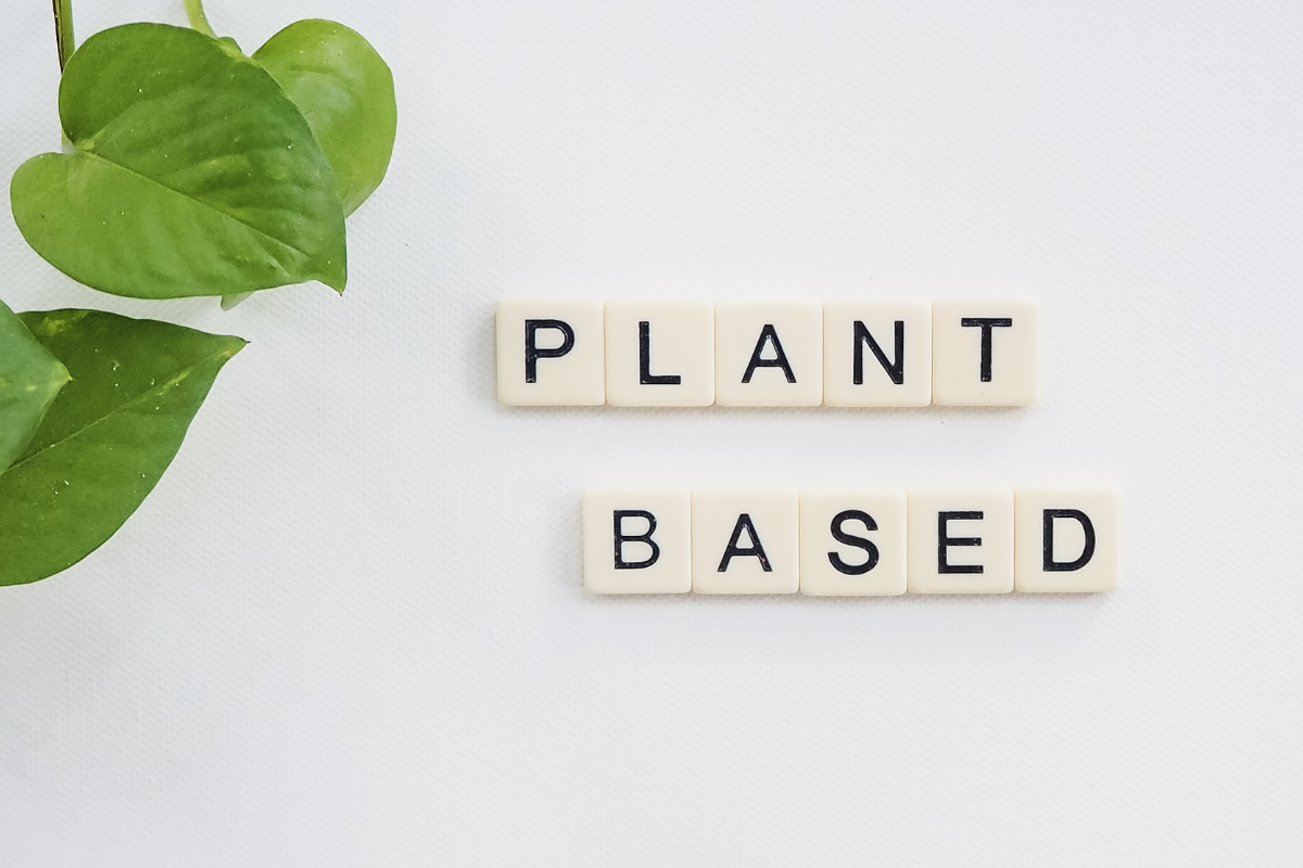 Plant Based written with scrabble pieces