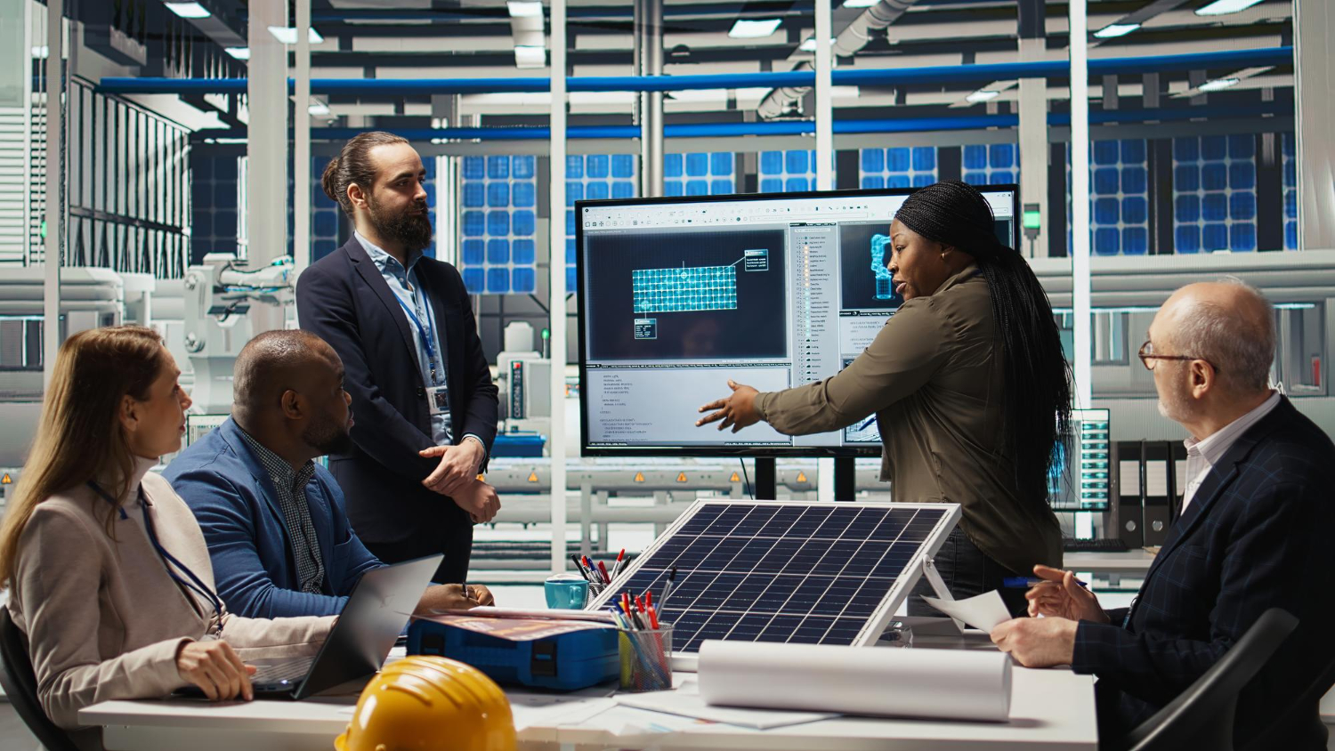 sustainability consultants collaborating with clients