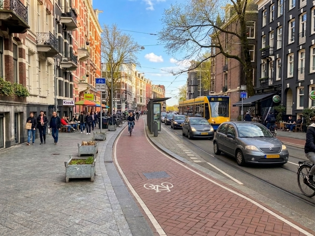 Amsterdam dedicated bike lanes