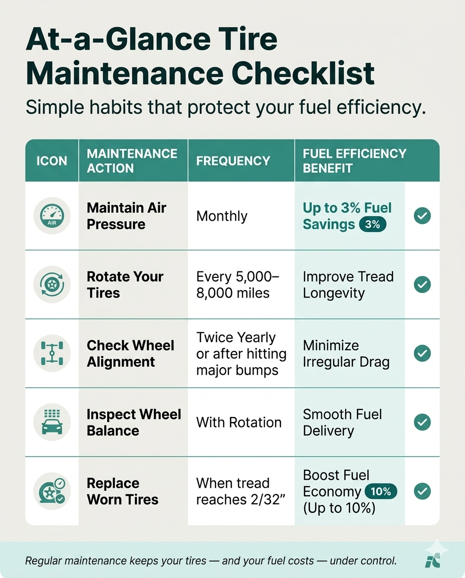 At-a-Glance Tire Maintenance Checklist